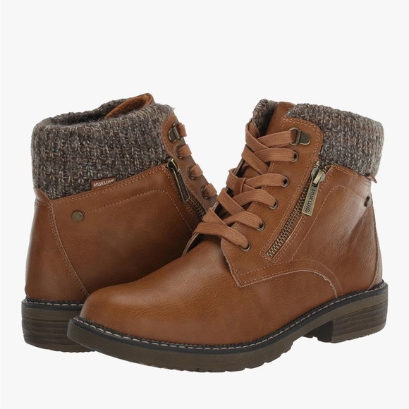 Muk Luks Shoes - New Muk Luks Brown Ankle Boots with Knit Cuff